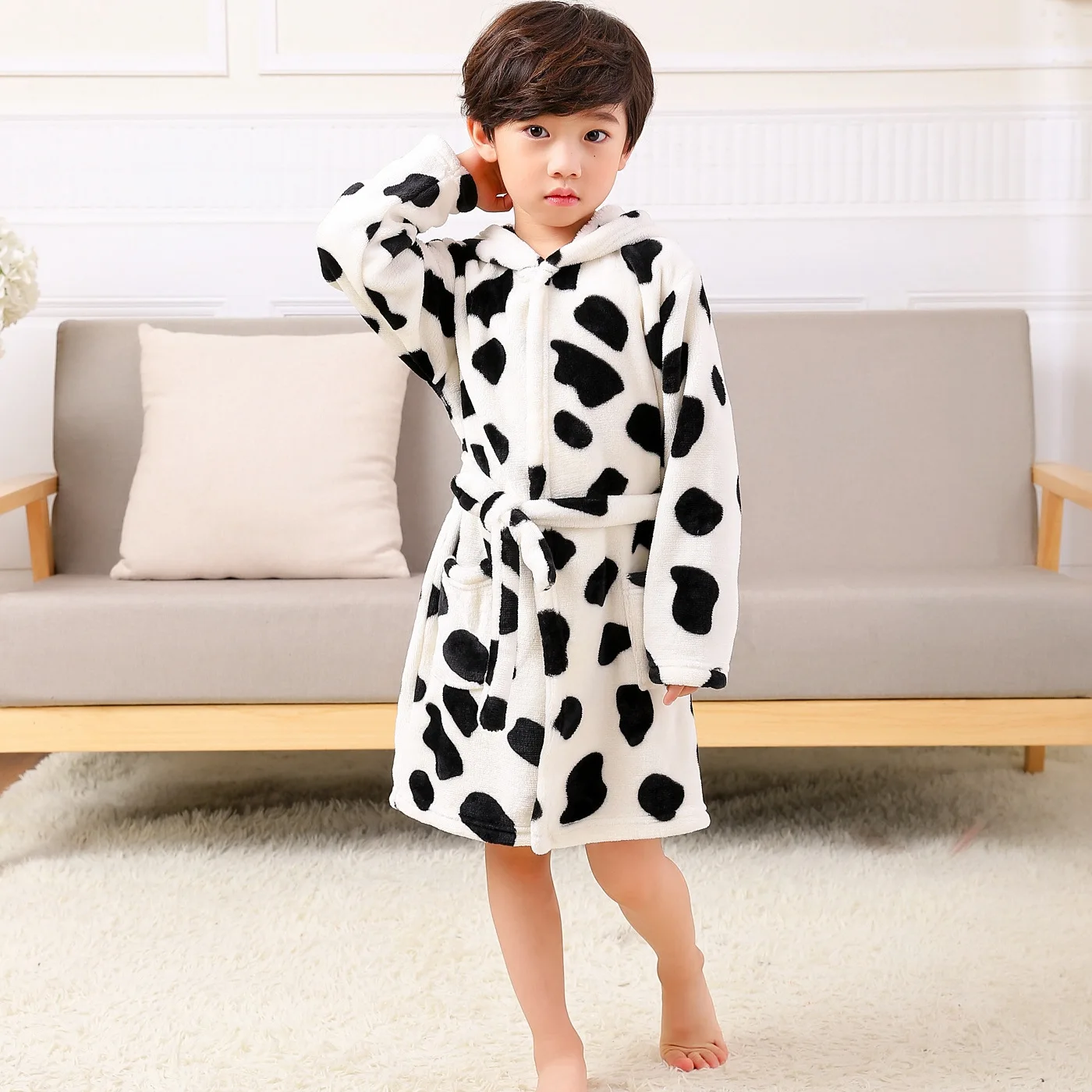 Children Bath Robes Flannel Winter Kids Sleepwear Robe Infant Pijamas Nightgown For Boys Girls Pajamas 2-10 Years Baby Clothes