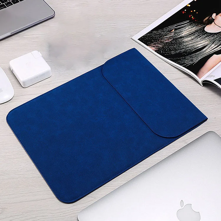 Ультратонкий чехол для ноутбука из искусственной кожи для Macbook Air Pro retina 11, 12, 13, 15 дюймов, чехол для Macbook A1706, A1707, A1708 - Цвет: dark blue