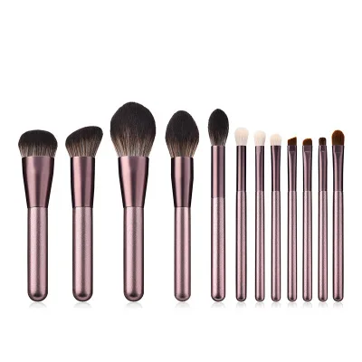 12 Pieces Makeup Brushes Tool Set Cosmetic Powder Eye Shadow Foundation Blush Blending Beauty Make Up Brush - Handle Color: no bag