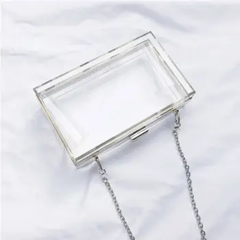 

Acrylic Transparent Clutch Chain Box Women Shoulder Bags Hard Day Clutches Bags Wedding Party Evening Purse Drop Ship Support