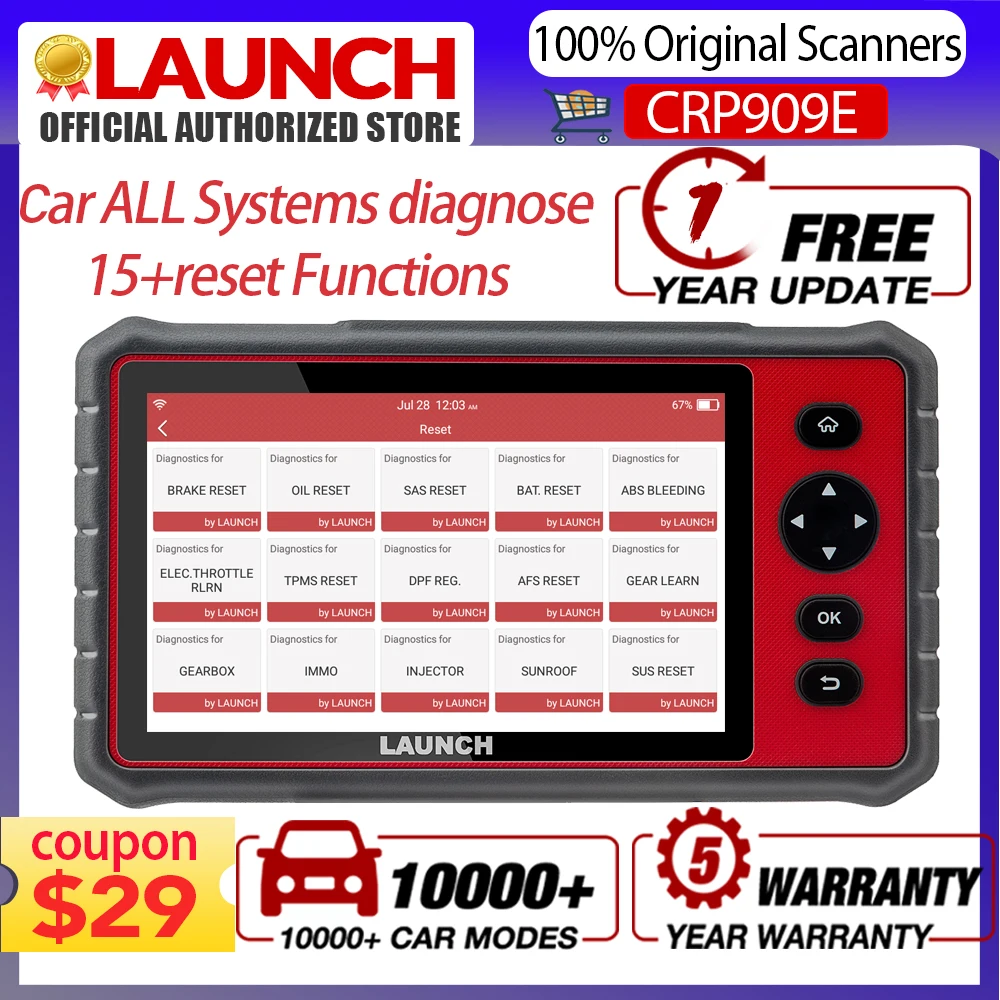LAUNCH X431 CRP909E полная система OBD2 диагностический инструмент сканер IMMO/AFS/Настройка