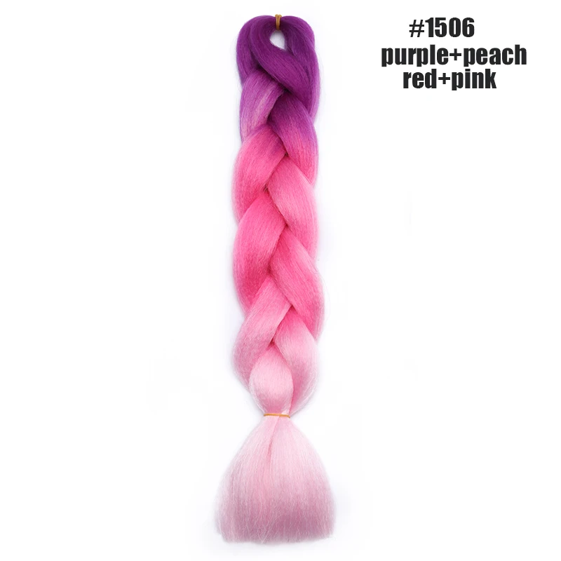 Benahair, 24 дюйма, огромные косички, длинные, Омбре, Джамбо, синтетические косички, вязанные волосы, розовый, фиолетовый, синий, красный, наращивание волос, африканские для женщин - Цвет: #8