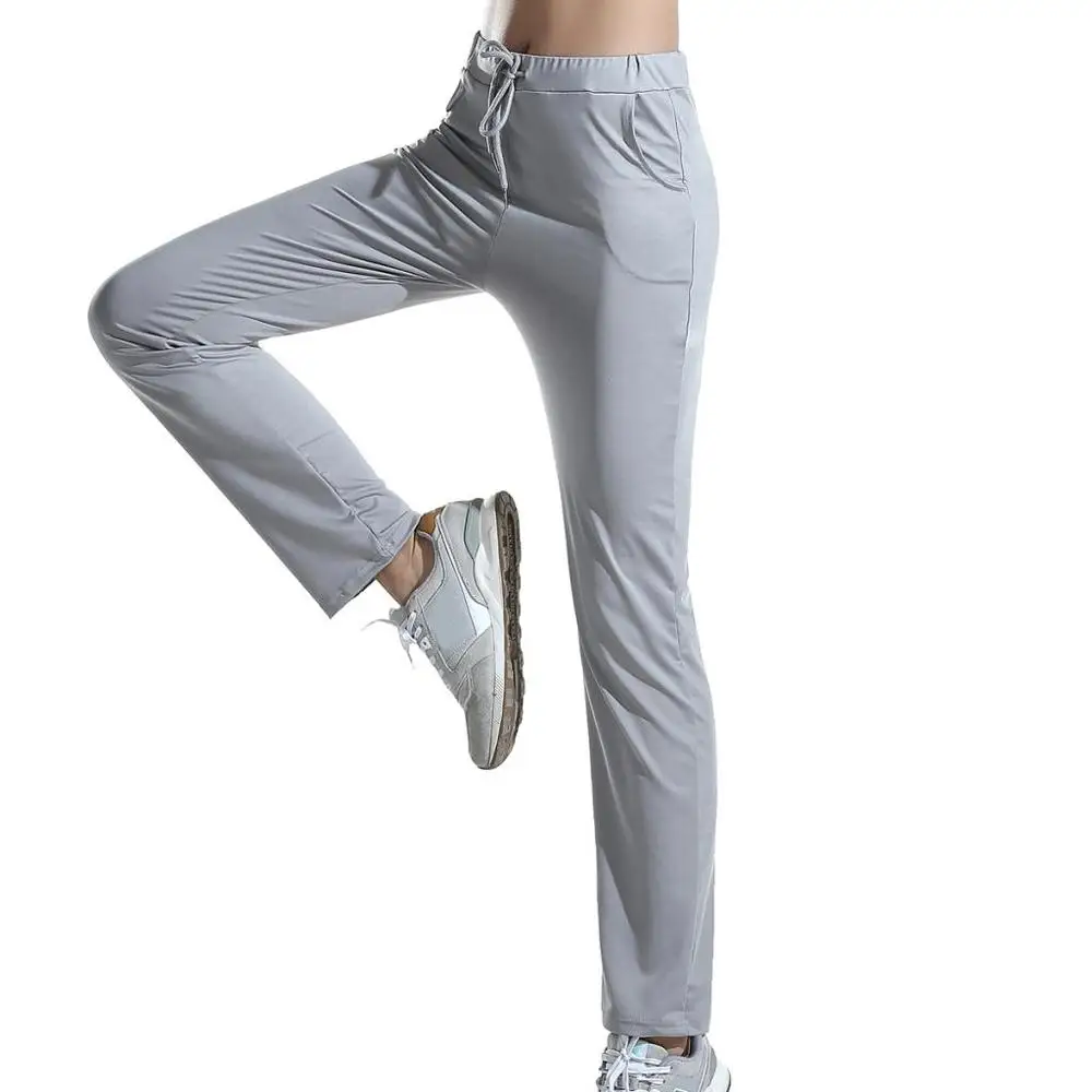 Women Solid High Waist Fitness Yoga Pants Drawstring Sweatpants High Elastic Straight Pants Gym Sport Workout Jogger Leggings
