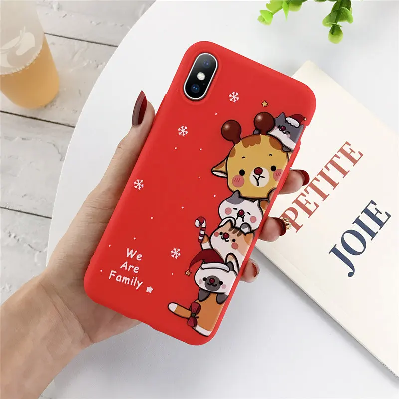 Lovebay чехол силиконовый чехол для телефона с рождественским рисунком для iPhone 11 Pro X XR XS макс 7 8 6 6s плюс 5S SE Санта Клаус снеговика и оленя; мягкий чехол для задней крышки - Цвет: 8302