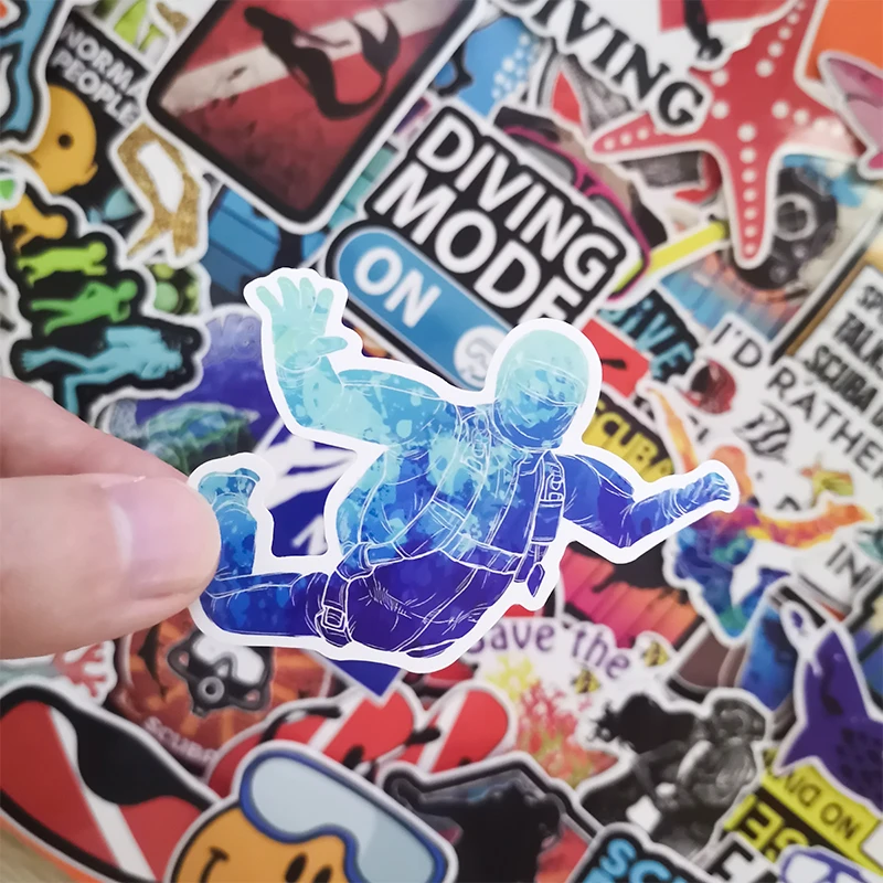 

60pcs Color funny Diving sticker For suitcase laptop skateboard stickers Vinyl kid toys Car Styling Waterproof decals