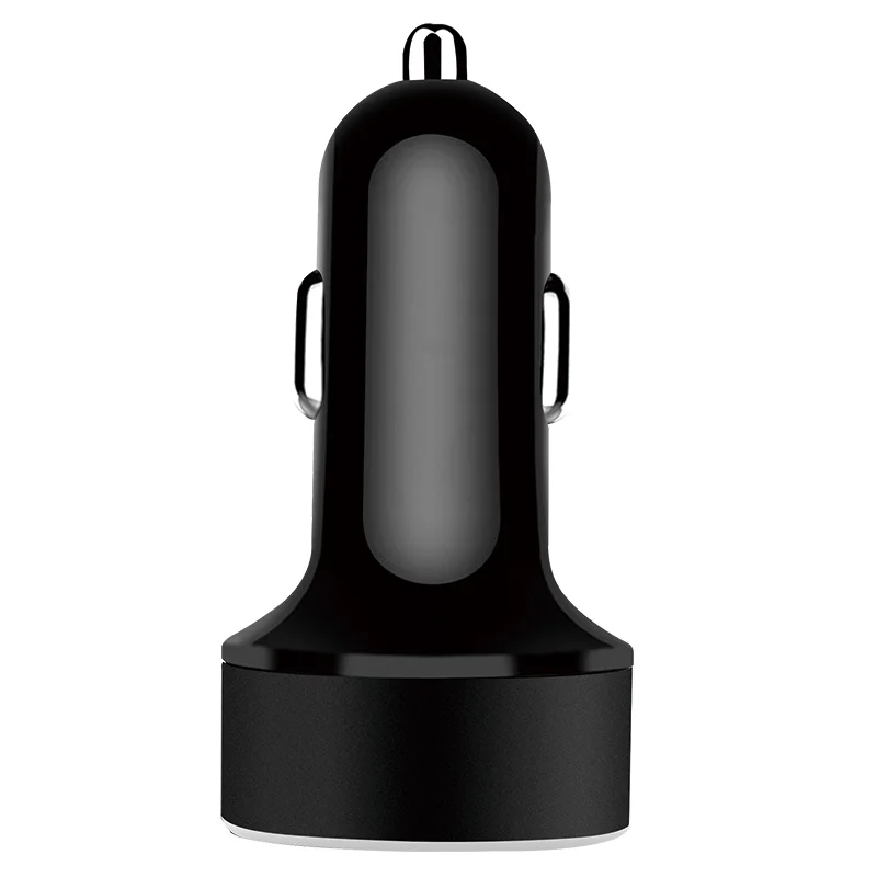 12V автомобильный прикуриватель Зарядное устройство авто USB QC 3,0 Быстрая зарядка Универсальный телефон C PD Тип круглый кабель для зарядки Порты и разъёмы Мощность адаптер Аксессуары - Название цвета: Black 1pc