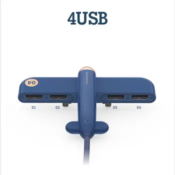 

USB Hub Creative Aircraft Splitter One For Four Usb Splitter Usb Data Cable Hub Usb Data Expander Professional