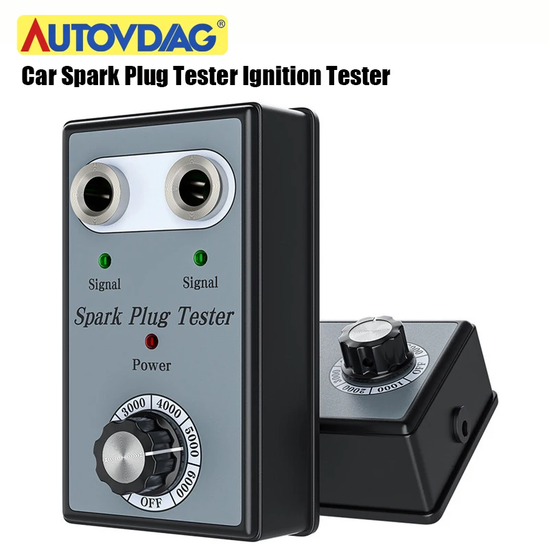 OBD2 12V Car Spark Plug Tester Ignition Tester Double Hole Analyzer