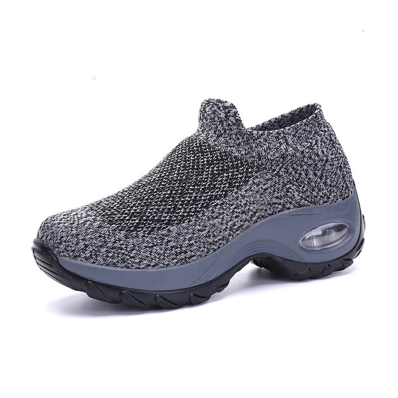 light grey sneakers Женская обувь для тенниса; кроссовки из сетчатого материала, визуально увеличивающие рост; обувь на платформе с воздушной подушкой; спортивные дышащие носки; обувь для фитнеса; zapatos mujer - Цвет: light grey sneakers