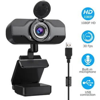 

Full HD 1080P Wide Angle USB Webcam With Mic Web Cam Laptop Online Teching Conference Web Cameras Anti Peeping Webcame