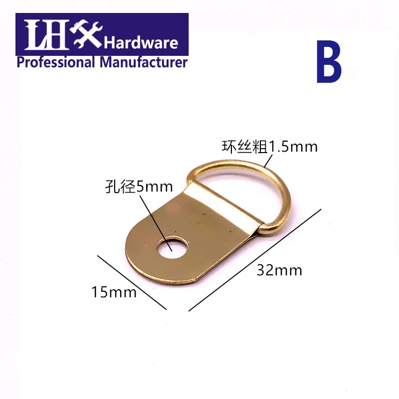 Description Picture 3 of itemHooks D Ring for Photo Frame Hanging Picture Oil Painting Mirror Home Decoration Wedding Product 20pcs DIY YP67 H1