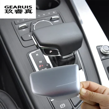 

Car Styling automatic speed gear shift knob head covers Stickers For Audi A4 B9 A5 Q5 Q7 shifter trim Interior Auto Accessories