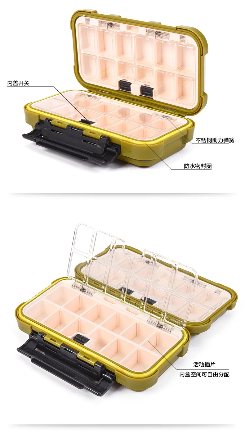 Anti-pressure waterproof fishing gear accessories box(medium) fly hook fishing tackle box