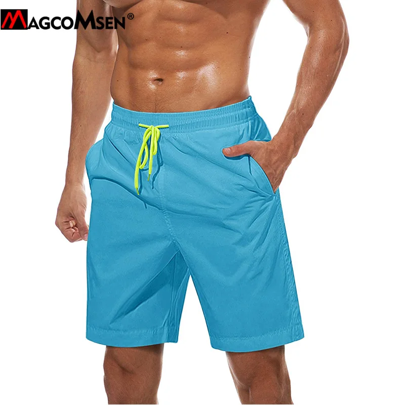 Shorts Swimwear Surf-Board Bathingsuits Mesh Male Quick-Dry Casual Summer MAGCOMSEN Linging