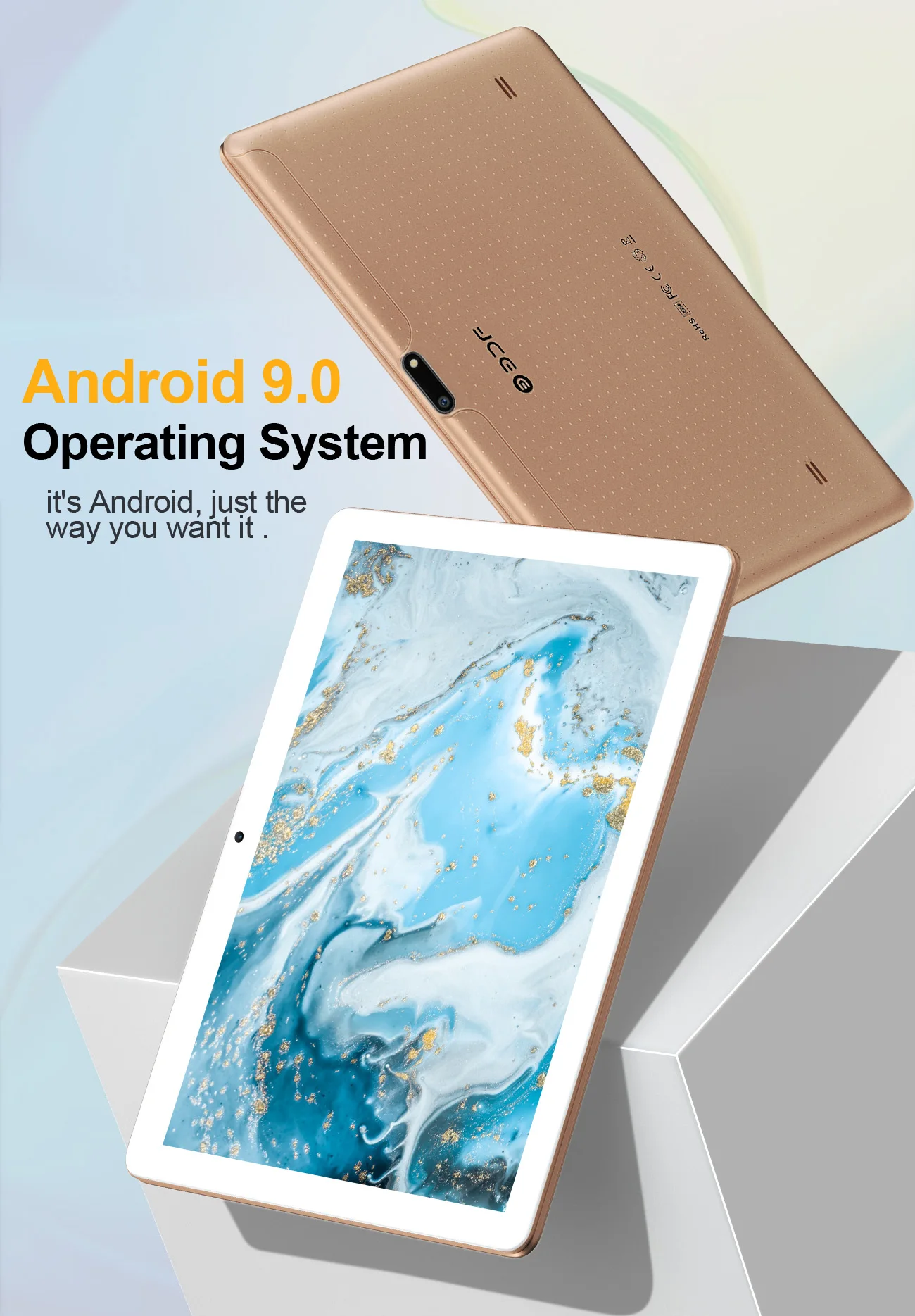 BDF 2022 Newest 10 Inch Android 9.0 Tablet - Octa Core, 3G Phone Call, 4GB RAM, 64GB Storage, WiFi, Bluetooth, Google Play Pro Tablet 10.1 Description Image.This Product Can Be Found With The Tag Names Computer Office, Tablet pc, Tablets