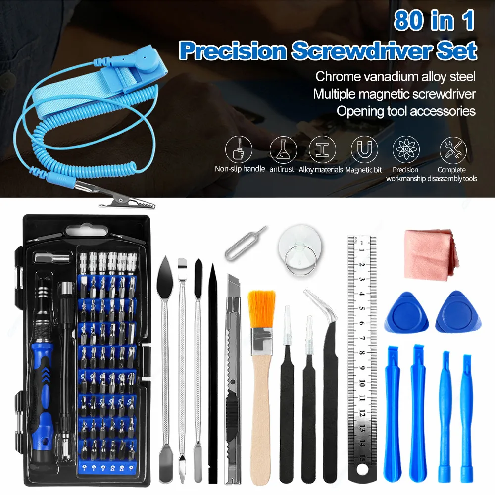 81 In 1 Professional Precision Screwdriver Set Magnetic Driver Kit Portable  Bag For Laptop Iphone Pc Cell Phone Repair Tools Kit - Repair Tool Sets -  AliExpress