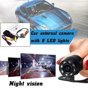 

170 Wide Degree 8 LED Lamp Night Vision Car Parking Rear View Camera Reversing Backup Waterproof HD CCD Sensor