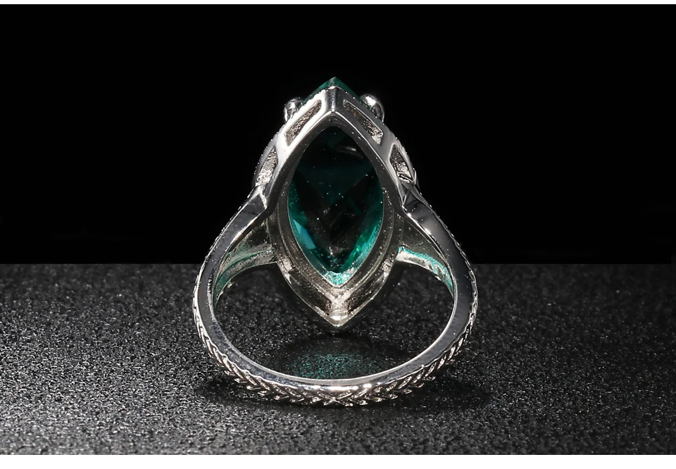 Bague Ringen, оливковая форма, серебро 925, Ювелирное кольцо с камнями для женщин, изумрудно-зеленый, нежный индивидуальный подарок