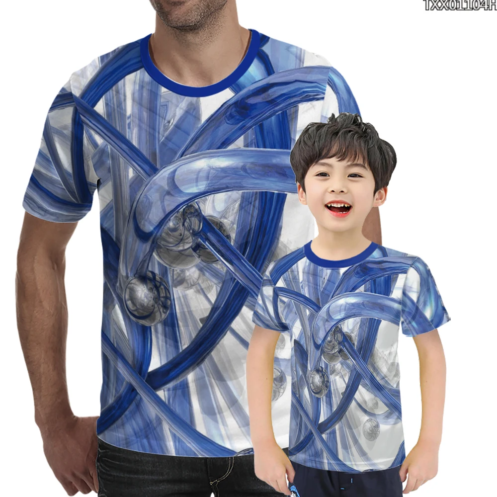 Футболка мужская с 3D-принтом круглым вырезом и принтом | Мужская одежда