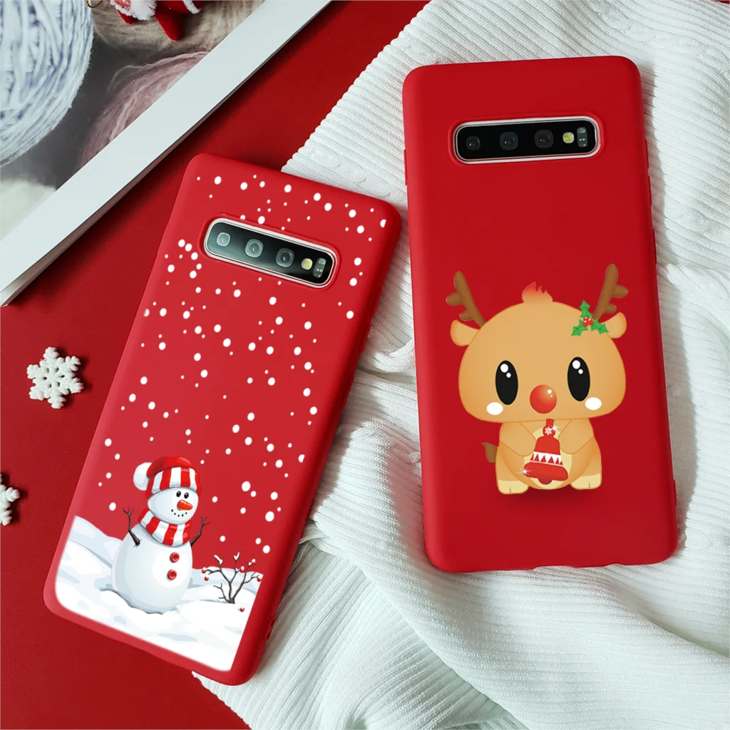 Xmas Deer силиконовый чехол для samsung A30 чехол A50 A70 S7 Edge S8 S9 S10 Plus J4 J6 Note 8 9 чехол для samsung A7 A9 год