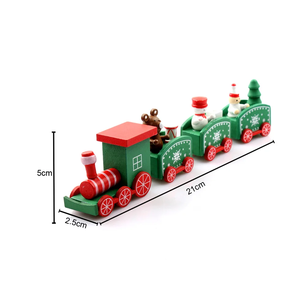 Рождественские игрушки поезд окрашенный дерево рождественские украшения для дома с Санта/медведь Рождество для детей игрушка деревянный поезд Новогодний подарок