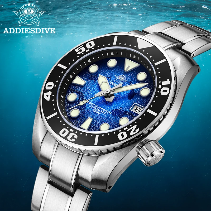 

ADDIESDIVE Men Luxury Watch Sapphire Crystal 200m Diver BGW9 Super Luminous NH35 Movement Automatic Watches relogios masculino