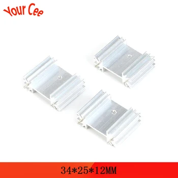 

5 pcs Heatsink Radiator Cooling Fin Heat Sink Aluminum Cooler for IC Chip LED with pin 34*25*12mm 34X25X12mm
