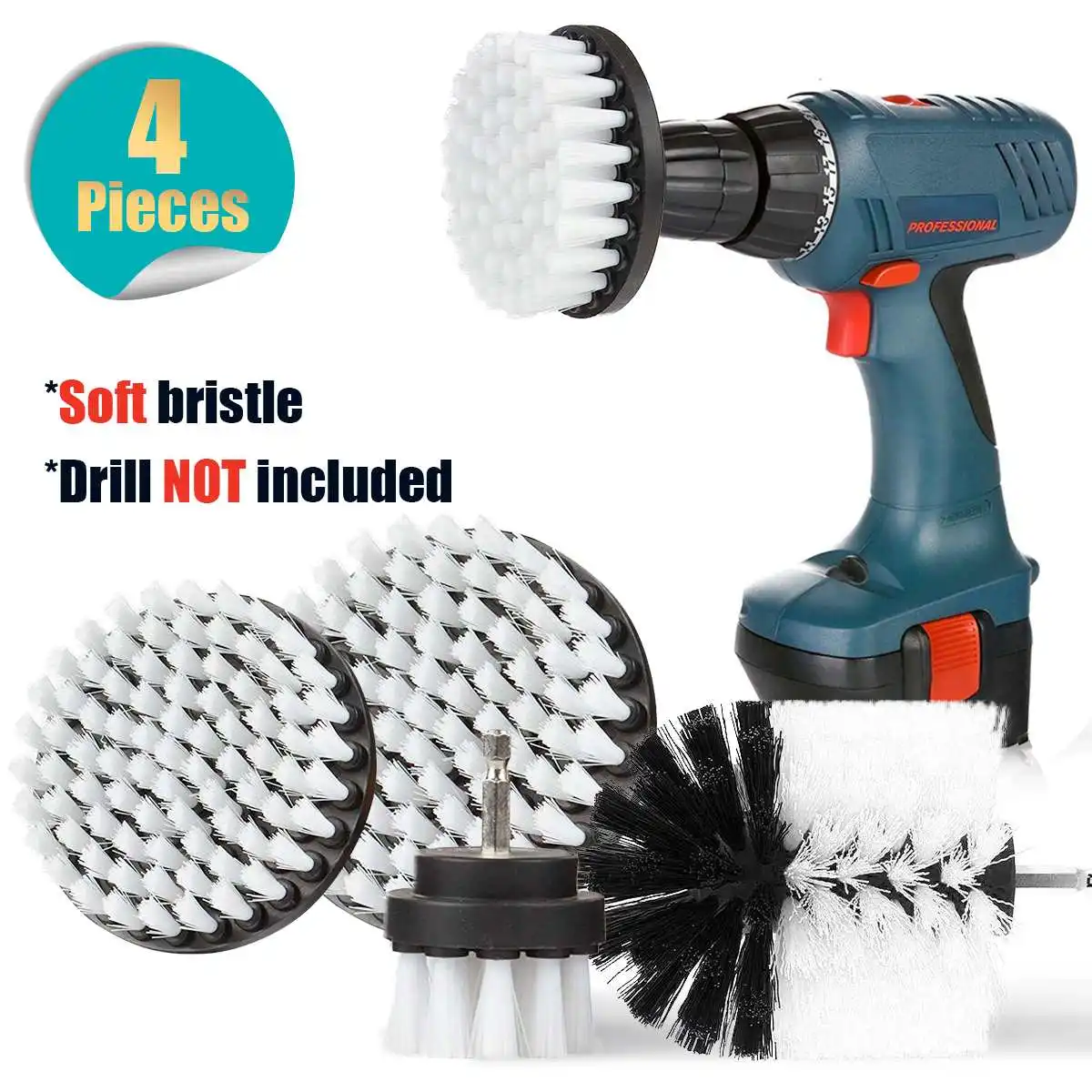Electric Drills Cleaning Brush Bathroom Drill Scrubber Brush