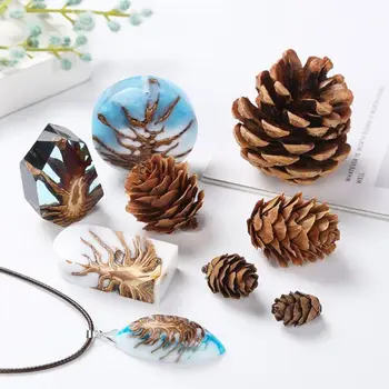 

50Pcs/Pack Natural Pine Cone Thanksgiving Christmas Holiday Decorations Resin Filler Jewelry Art DIY Crafts Creative Ornaments