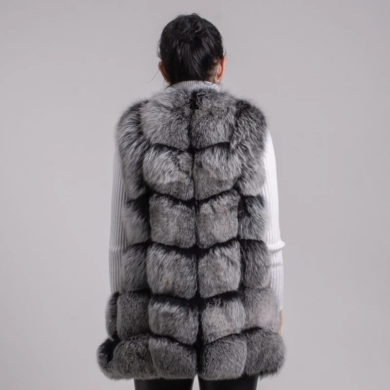 Женский зимний жилет из натурального Лисьего меха 70 см|real fox fur gilet|real foxnatural |