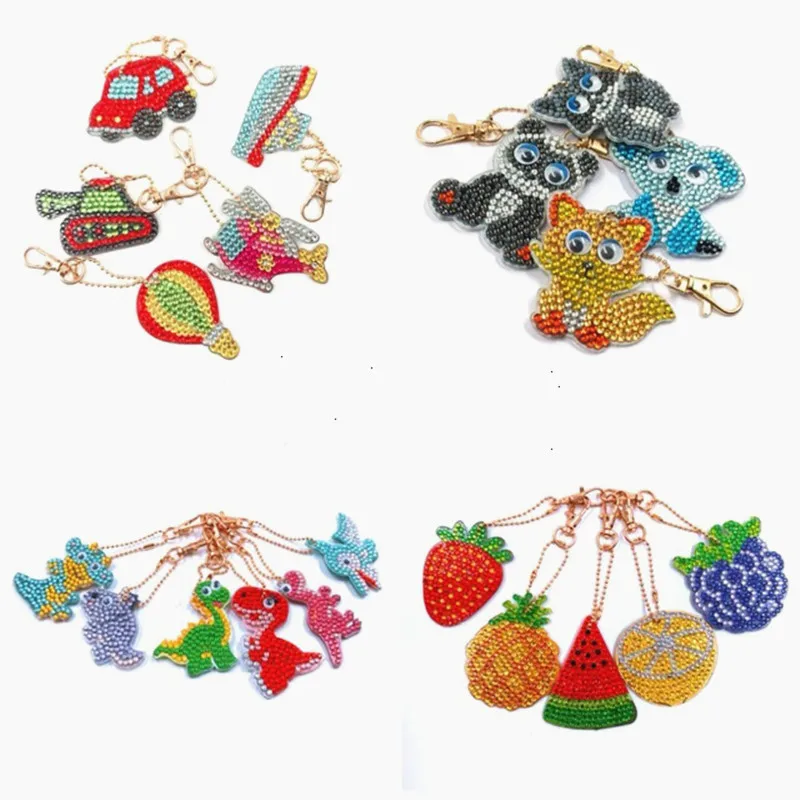 

5D Diamond Painting Keychain Rhinestone Embroidery Pendant DIY Craft Kits Diamond Painting Cross Stitch Key Chain Accessories