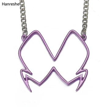 

Hanreshe Miracle Ladybug Necklace Hawk Moth Trendy Jewelry Purple Mask Pendant Necklace Cute Anime Ladybug Cat Nior Kids Gift