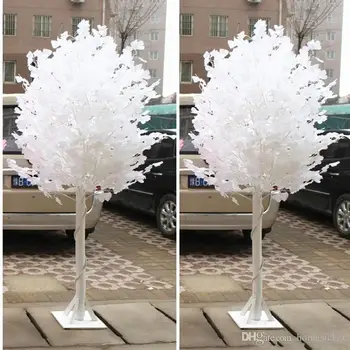 

1.5M 5feet Height White Artificial Ginkgo Biloba Leaf Maidenhair Trees Roman Columns Road Cited For Wedding Mall Opened Props