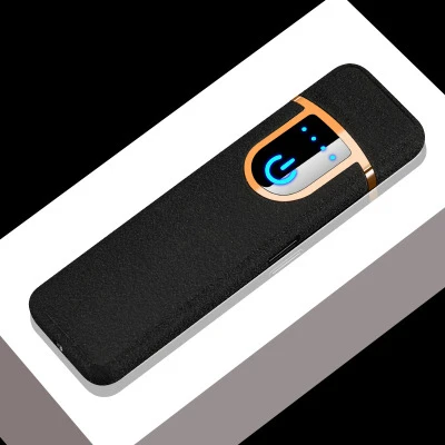 USB Умная Электронная зажигалка, ветрозащитная металлическая зарядка, электрические зажигалки для мужчин, гаджеты, мужские подарки, аксессуары для сигарет - Цвет: Matte Black