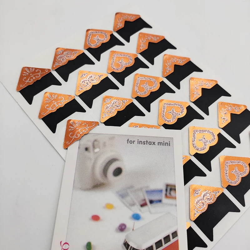 96pcs(4 sheets)Gold Glitter Paper Stickers For Photo Albums DIY Sticker Frame Decorations Scrapbooking Photo Album Accessories - Image 6