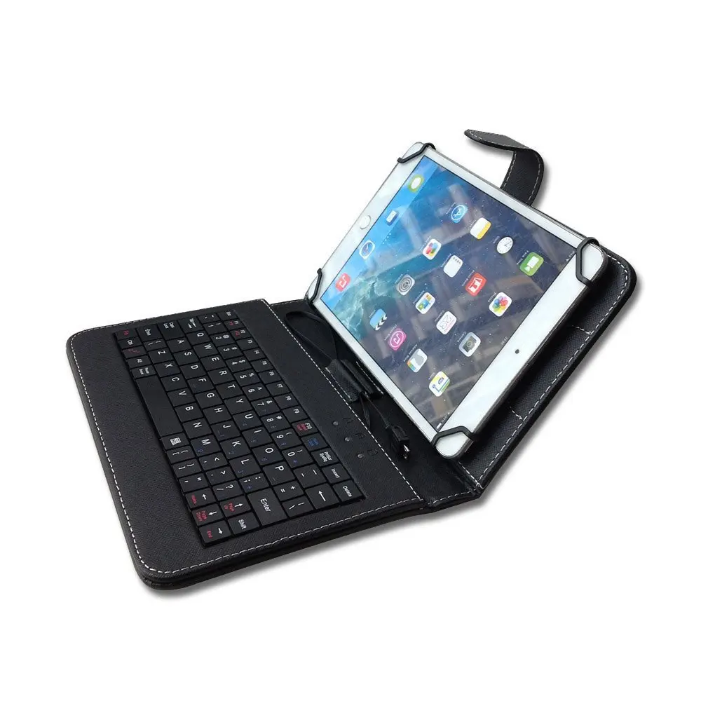  Universal Micro USB Keyboard Leather Stand Case Cover For 10 10.1 Inch Android Tablet PC For Samsun