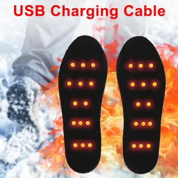 

1 Pair USB Heated Shoe Insoles Foot Warming Pad Feet Warmer Sock Pad Mat Winter Outdoor Sports Heating Insoles Winter Warm