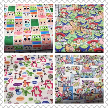 

50*140CM Cartoon Toy dinosaur patchwork canvas fabric for Tissue Kids home textile for Sewing Tilda bag Curtain tablecloth