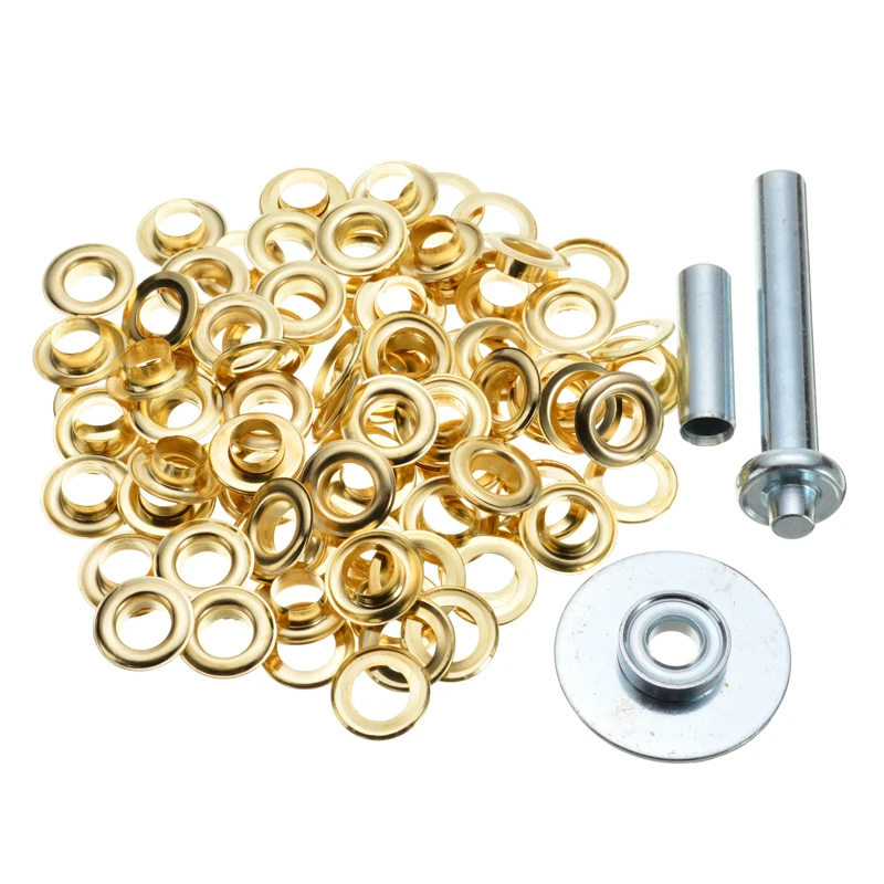 50 Sets Tarpaulin Tent Awning Groundsheet Eyelet Repair Kit Grommets