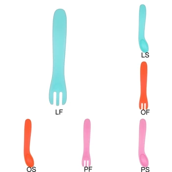 

Baby Spoon Fork Children Utensil Safety Tableware Infant Solid Feeding Flatware for Baby Feeding Bowl PP