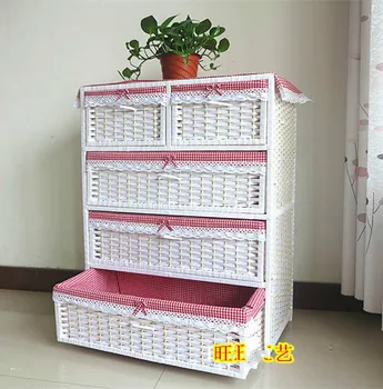 

Thicken large rattan bedside cabinet baby cabinet baby wardrobe chest of drawers storage drawer storage cabinet