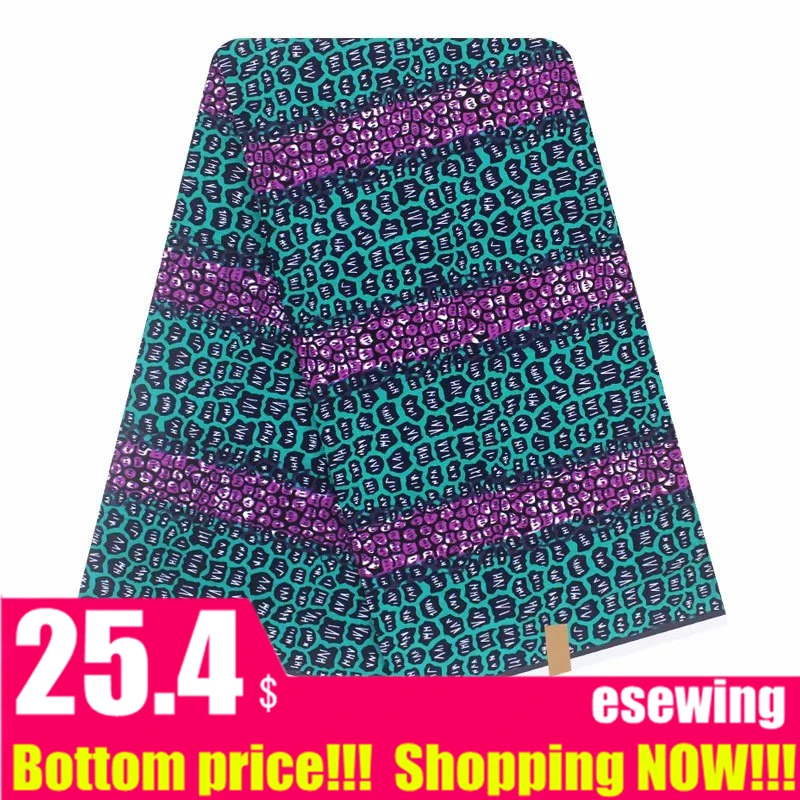 Хлопок настоящая нигерийская ткань швейный материал 6 ярдов/партия Высокое качество голландский воск Африканский Воск принты ткань