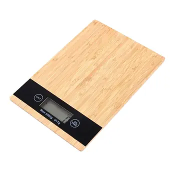 

Bamboo Panel Kitchen Scale Food Medicine Scale Baking Electronic Scale Household Weight Scale Without Battery
