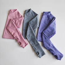 Бесшовные женские рубашки для йоги с длинным рукавом, укороченный топ для спортзала, спортивные футболки для бега, женские камуфляжные футболки для фитнеса, йоги, топы для тренировок, спортивная одежда