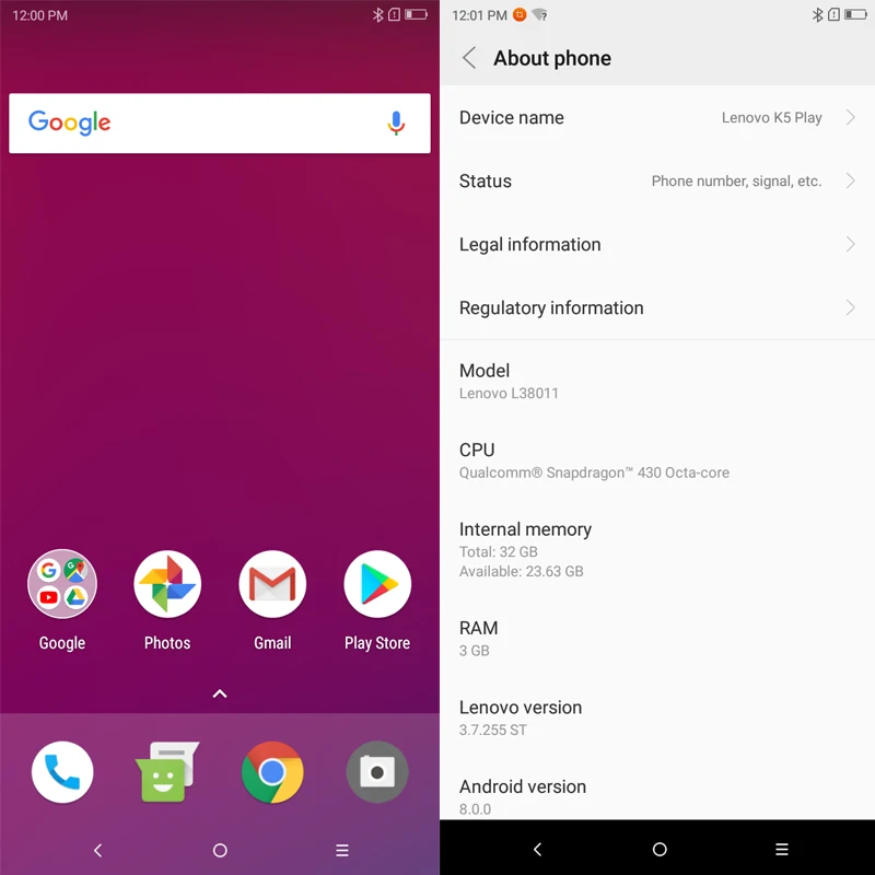 Lenovo K5 Play смартфон с восьмиядерным процессором Snapdragon 430 ОЗУ 3 ГБ ПЗУ 32 18:9 13