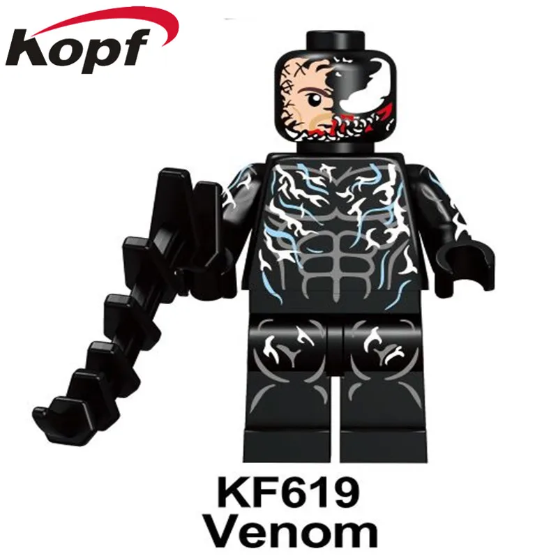 KF619 20Pcs No Box 20Pcs Super Heroes Iron Man Thanos Deadpool Venom Wolverine Dagger Cloak Action Figures Building Blocks Gift Toy Children KF439A - Цвет: KF619 20Pcs No Box