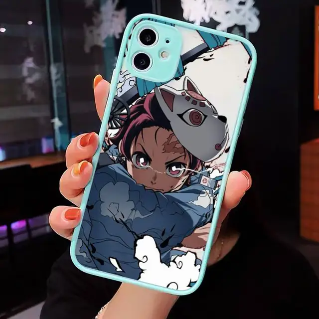 Kimetsu No Yaiba Demon Slayer Anime Phone Cases Matte For iPhone 12 13 Mini 11 Pro XR XS Max 7 8 Plus X Hard PC Back Cover a18