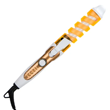 Профессиональная Волшебная Подкручивающая расческа для волос спиральная Антибликовая Плойка для завивки быстрый нагрев палочка для завивки Электрический стайлер для волос Профессиональный инструмент для укладки - Цвет: Orange