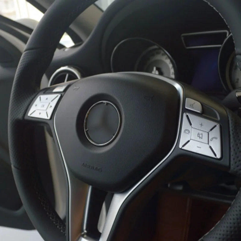 Устойчивое к царапинам покрытие АБС руль наклейки для кнопок для Mercedes-Benz a b c e gla GLK g класс ml GLE для интерьера автомобиля