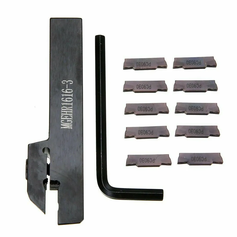 

MGEHR1616-3 Lathe Turning Holder Boring Bar + 10pcs MGMN300 PC9030 Blade With Wrench Set Machinery & Accessories